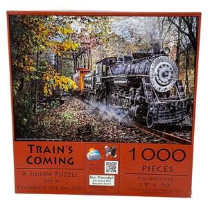 SunsOut 1000 Piece Jigsaw Puzzle Trains Coming Locomotive Celebrate Life Gallery